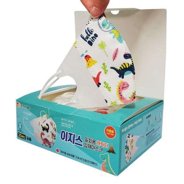 이지스 일회용 캐릭터 입체 마스크 25매 아동용 공룡
