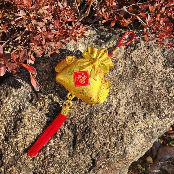 금전운 재물운 황금 걸이 복주머니