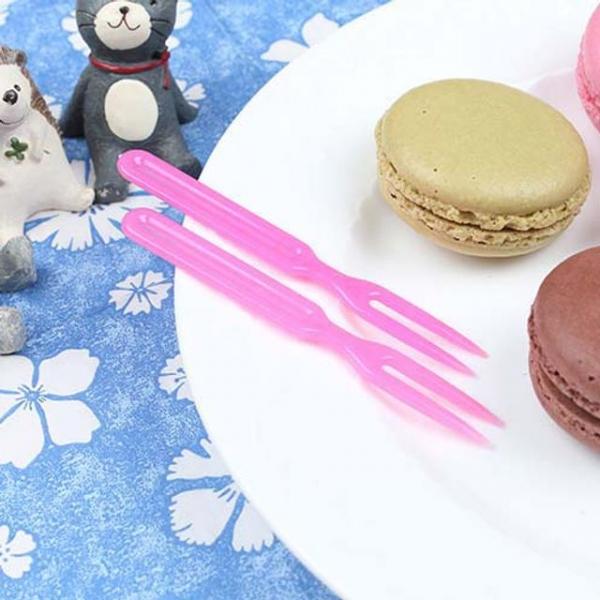 일회용 칼라포크 분홍 8.8cm 벌크 1000개 1봉