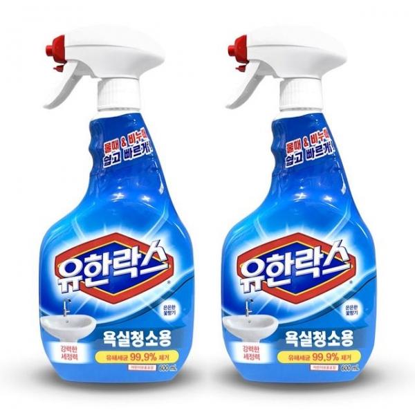 유한락스 욕실 화장실 청소 세정제 600ml 2개