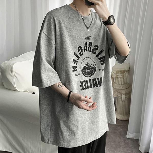 데일리 오버핏 프린팅 반팔 티셔츠