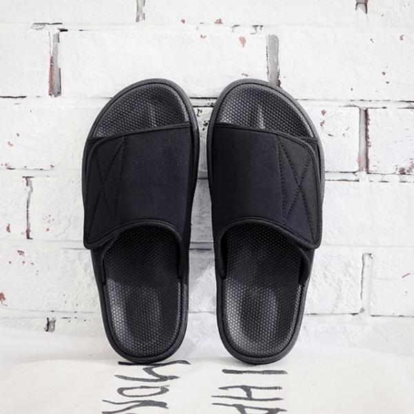 남녀공용 커플 스트랩 찍찍이 스트랩 플랫 슬리퍼