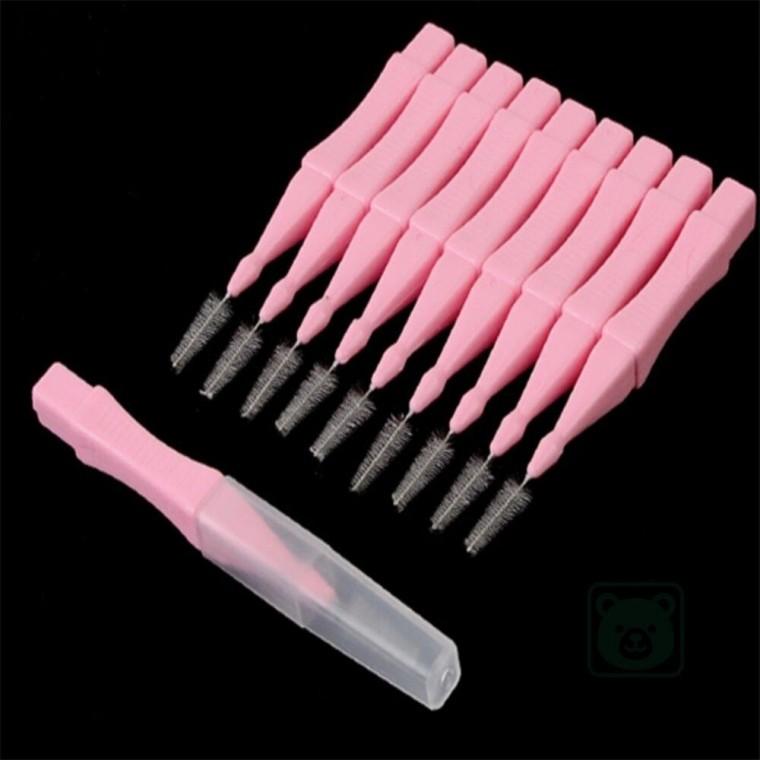 치간칫솔 일자형 10P 치간세정기 치간크리너 휴대용치간칫솔