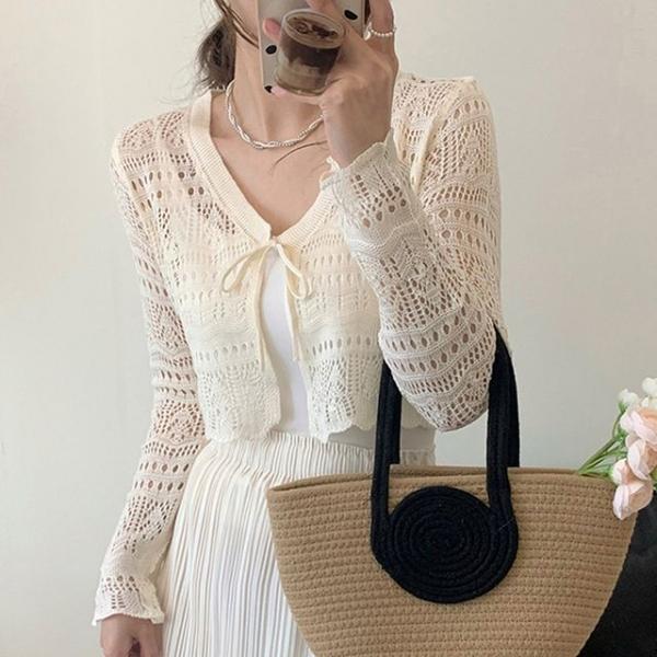 G126886_뜨개볼레로 미니가디건 에어컨자외선차단니트