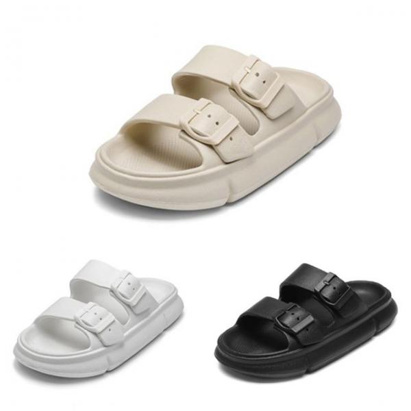 더블버클 끈조절 남녀공용 편한 데일리 커플 슬리퍼
