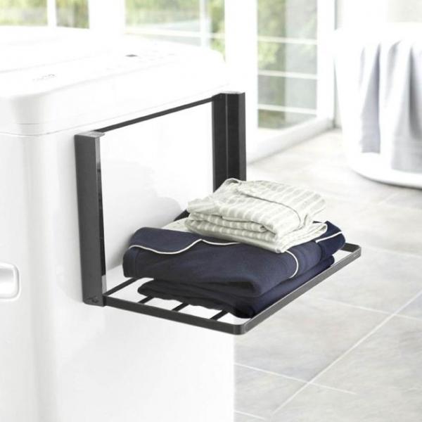 공간활용 접이식 세탁기 건조대 자석 선반