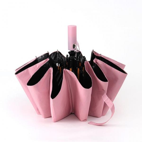 튼튼 전자동 3단 양우산 UV차단 암막 우양산 (핑크)