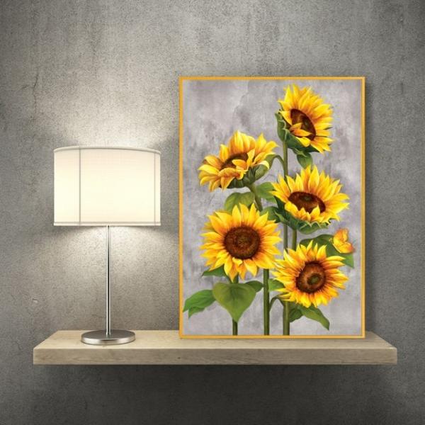 해바라기그림액자 풍수그림 돈들어오는 A3goldAL7