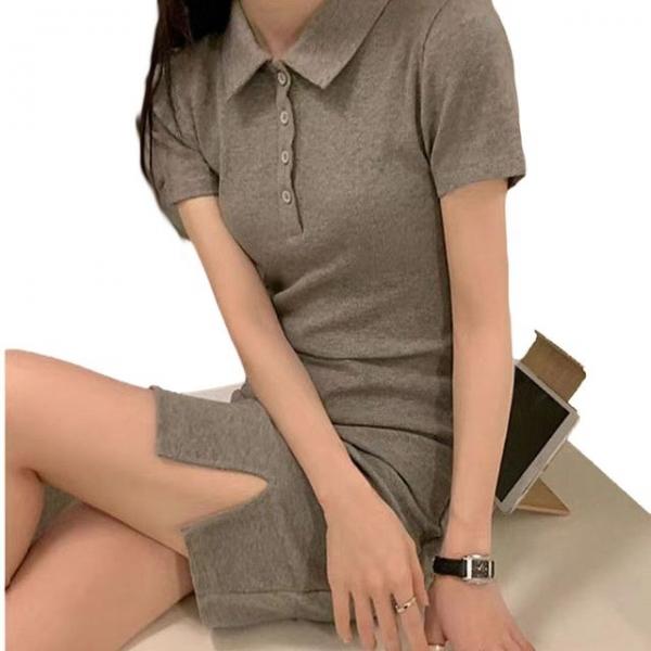 여자 카라 옆트임 반팔 미니원피스 인기 여름 원피스