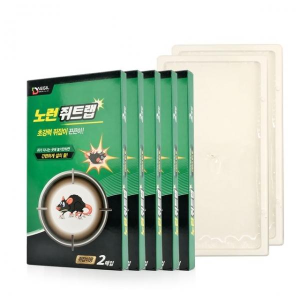 노런 쥐트랩(2매입)(5개) 초강력 쥐잡이 끈끈이 쥐덫