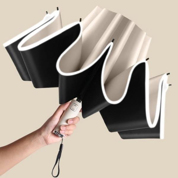 여름 장마 폭염 접이식 휴대용 반대방향 자동 우양산