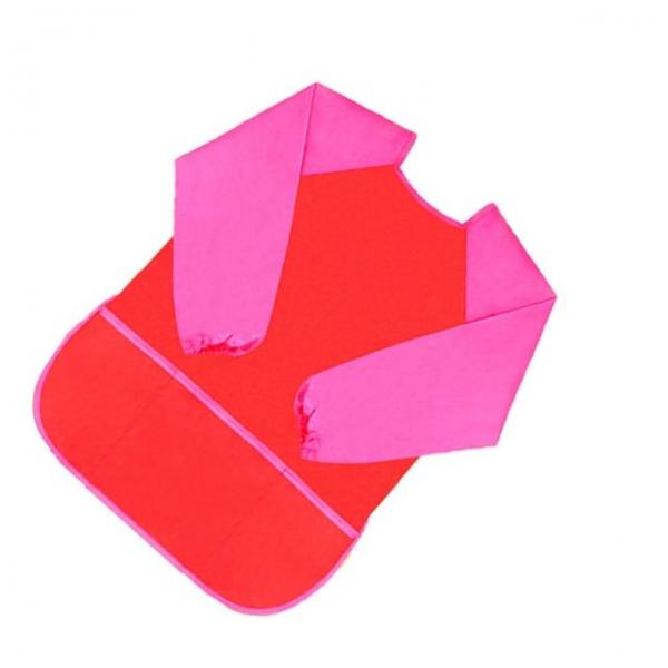 키즈 미술 가운 레드핑크 M 아기미술가운 물감놀이옷