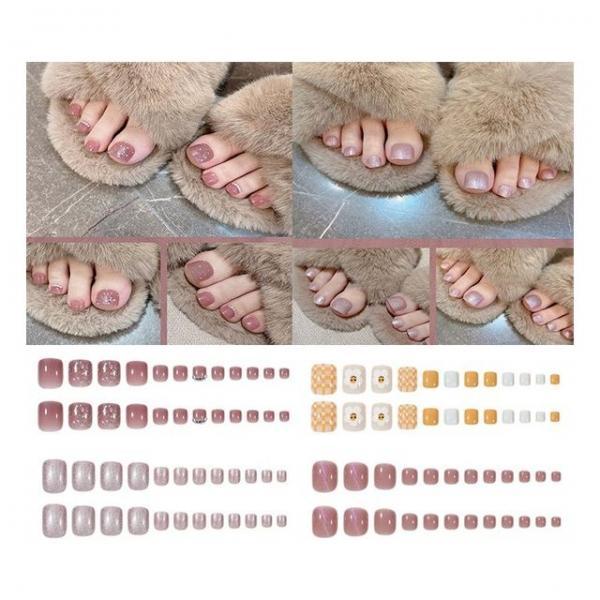 키밍 고급 발톱아트 모음 24pcs 붙이는네일아트 여름