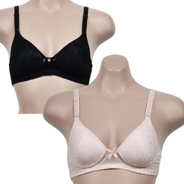 (쏘로사떼)인견 꽃자수 노와이어 A컵 몰드브라