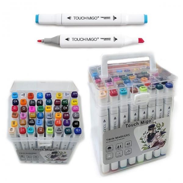 트윈마카펜 (유성) 마커펜세트 듀얼 터치펜 -48색세트