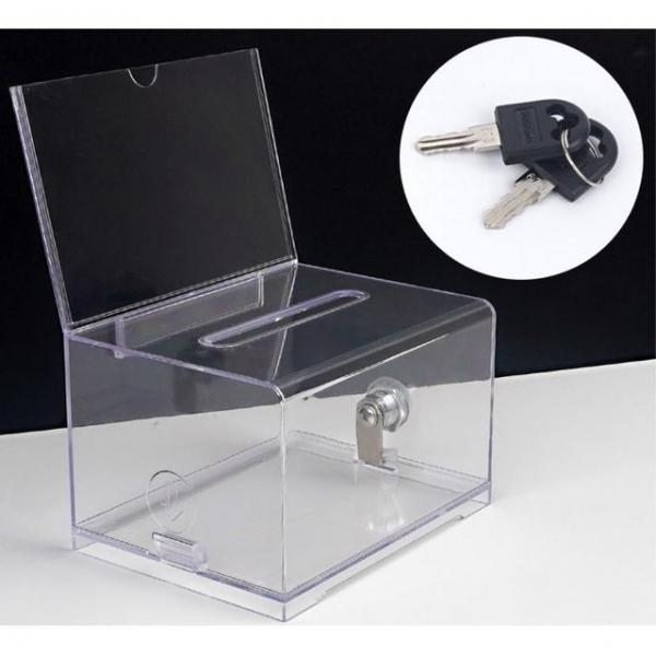 투명플라스틱박스 이벤트응모함 모금함 열쇠잠금