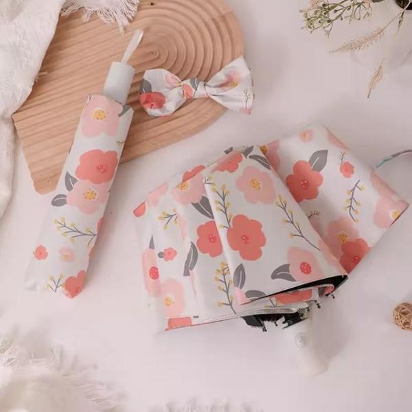 암막 자동 3단 양우산 양산 우산 UV차단 꽃무늬