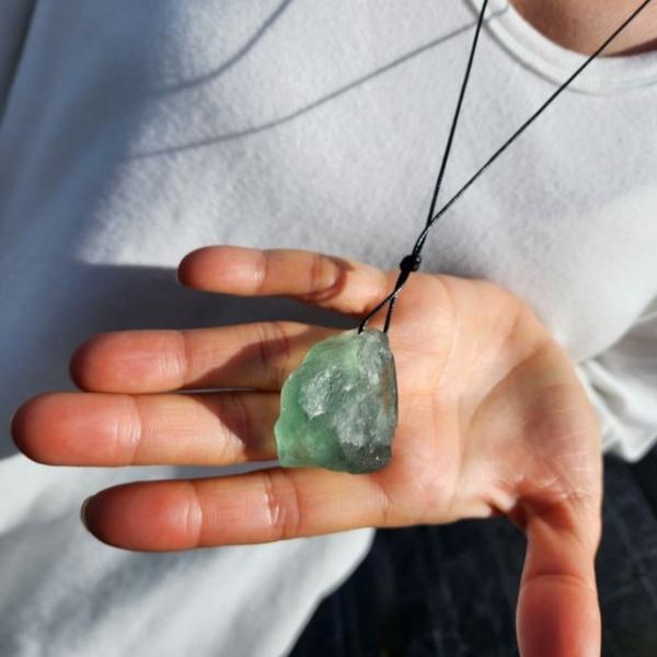 패션 스톤 목걸이  원석 녹색 팬던트