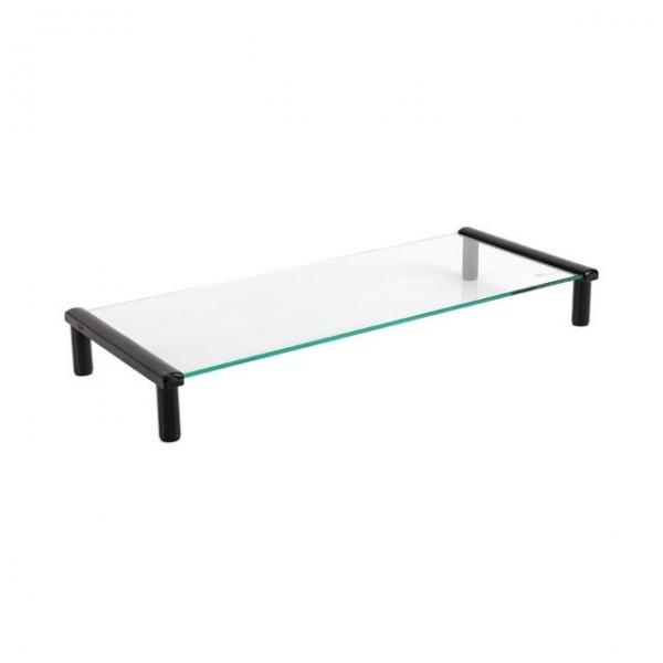 모니터 받침대 블랙 투명유리 1단 520x210