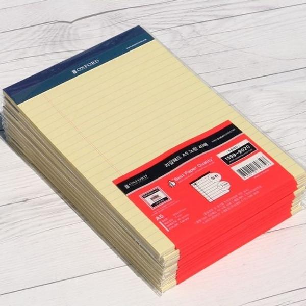 브랜빌  A5 리갈패드-노랑 라인 40매 10권