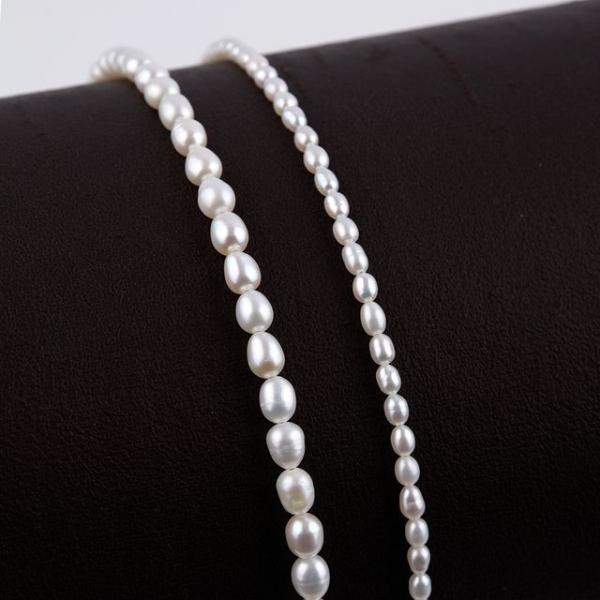 시후주얼리 양식진주 3.5mm 6mm 밥알진주목걸이 NS054N