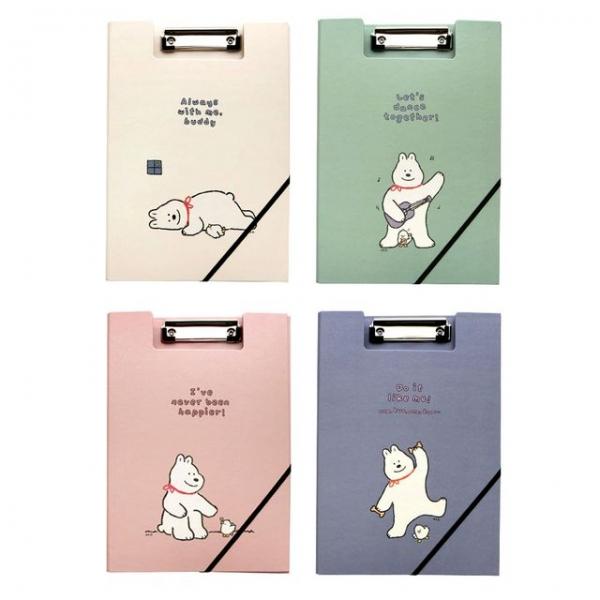 비비 클립밴드화일 4종(혼합) 문서보관 A4 파일 정리