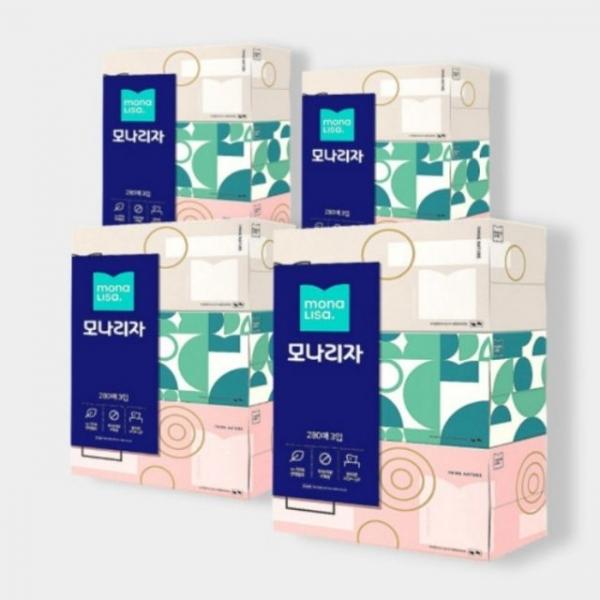 모나리자 미용 각티슈 280매 3개입 x 4팩