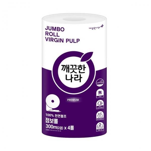 점보롤티슈 2겹 펄프 관공서 병원 95x300m 4롤1백