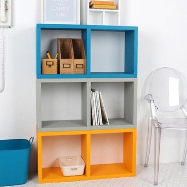 공간박스 Color 2단 박스 수납 선반 큐브 공간박스