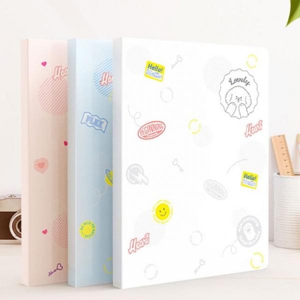 A4 파스텔 캐릭터 클리어 파일 40매 랜덤 3P 포켓형