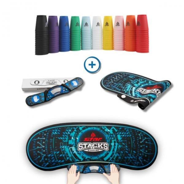 스타 스택스 타이머+매트+국내생산 스택스컵12P 세트