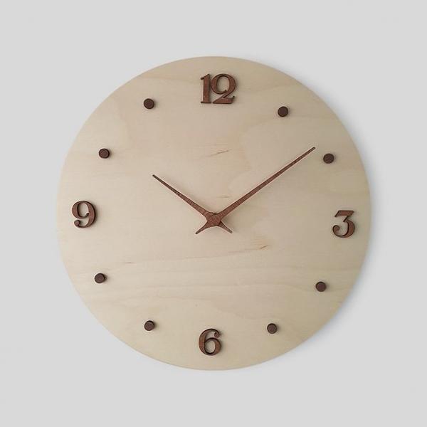 자작나무 인테리어 벽걸이 시계 우드 무소음 벽시계