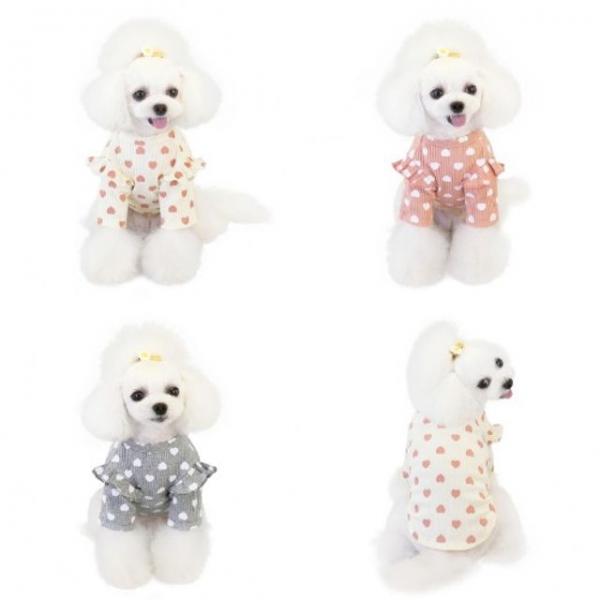 (BND-F04) 하트 골지 티셔츠 강아지옷