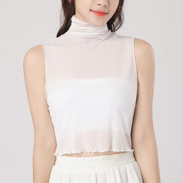 페이크블라우스 터틀넥 카라 시스루 이너웨어 셔츠