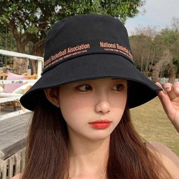 남녀공용 레터링 포인트 버킷햇 자외선차단 벙거지모