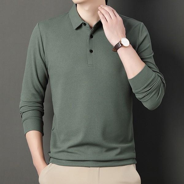 와플 카라티셔츠 4컬러 골프 무지 긴팔 상의