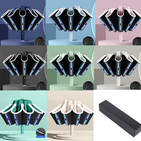 (포장박스) 이중창살 거꾸로 자동우산 10k +10k 이중창살튼튼 우산 자동 3단 양우산 자외선차단 암막 양우