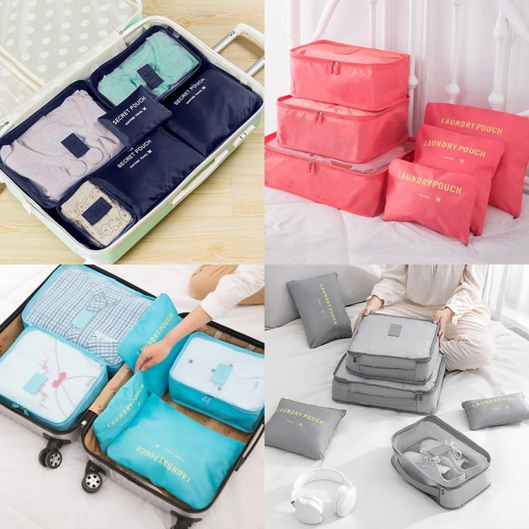 여행용파우치 6종세트 캐리어 이너백 여행 정리용 수납가방 다용도 소품케이스 캐리어파우치