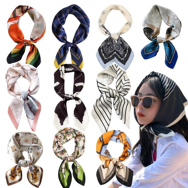 *고급스런디자인 스카프 30종 쁘띠 실크 스카프 70*70 사각 여성스카프 패턴스카프 사은품 선물