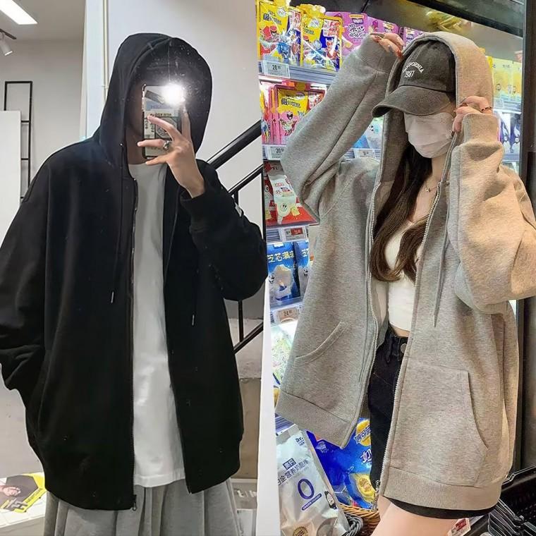 남녀공용 오버핏 후드집업 데일리 후드 잠바 간절기 아우터 여성 남성 루즈핏 점퍼 가디건