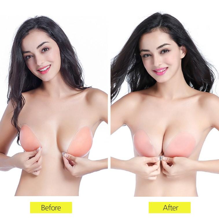 가슴골 끈없는 누드브라 실리콘브라 접착브라 접착식 수영복 비키니 브레지어 웨딩 촬영 드레스