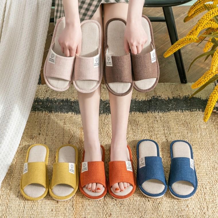 실내 슬리퍼 거실 실내화 린넨 사무실 층간소음 방지