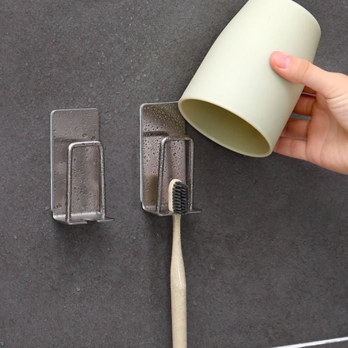 스텐 스테인레스 무타공 면도기 칫솔걸이 꽂이 양치컵 거치대 홀더