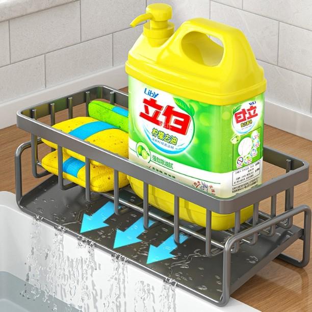 주방 세제 행주걸이 물빠짐 싱크대 수세미 건조대 거치대 무타공 욕실 수납 선반 ver2