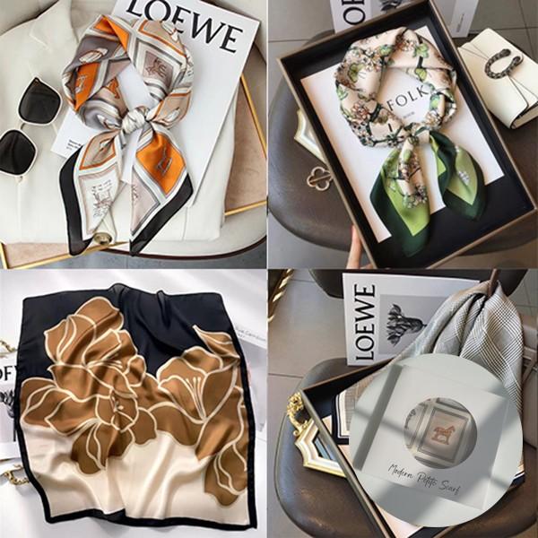 [노네타] 70X70 쁘띠 패턴 실크 스카프 21종 봄 가을 스카프 선물포장박스 옵션구성