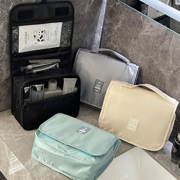 벽걸이 세면백 여행용 세면파우치 워시백 방수 화장품가방 압축 (당일출고)