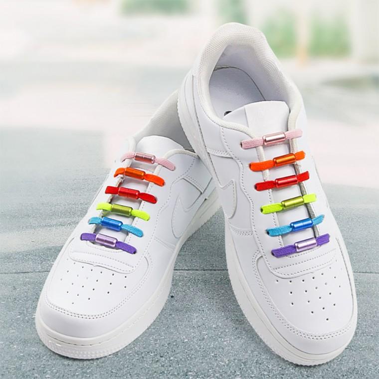 매듭없는 신발끈 세트 실리콘 고무줄 고무 운동화끈 정리 무매듭 캡슐형 평끈 반원형끈 (당일출