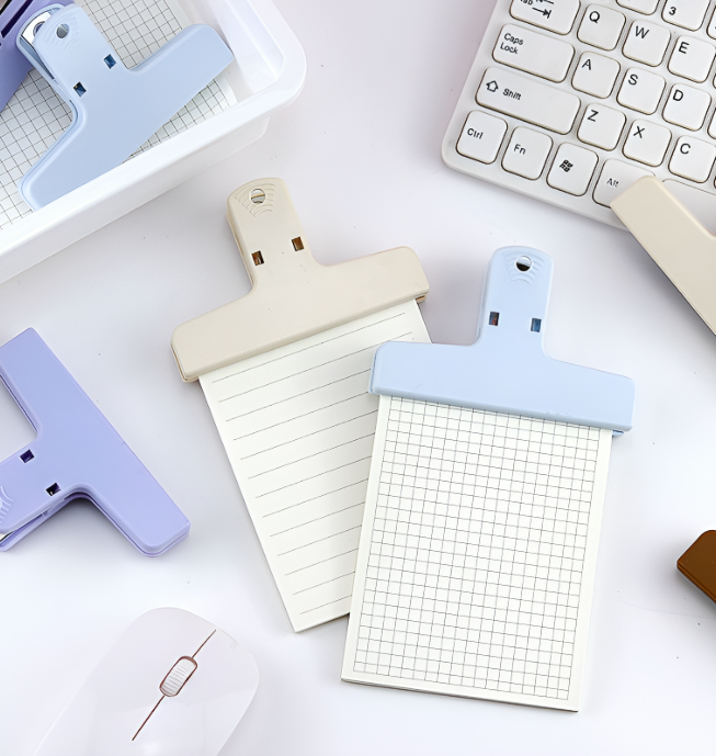 마그네틱 메모 집게 냉장고 종이 고정 클립 6Color