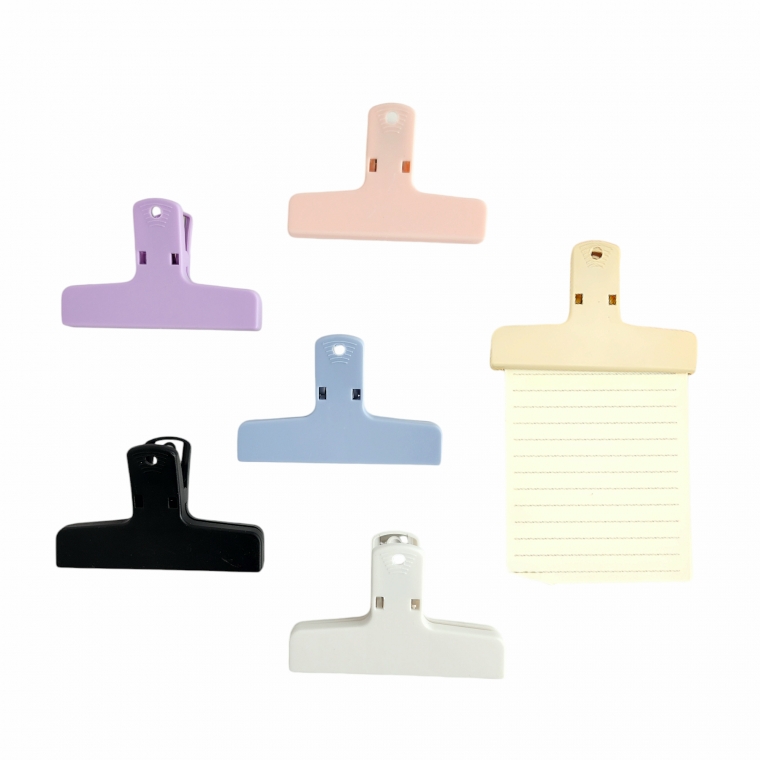 사무용 메모 집게 종이 고정 클립 6Color