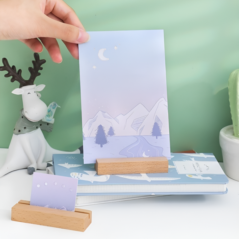 원목 거치대 우드 명함꽂이 사진꽂이 엽서꽂이 메모 홀더 사진거치대 8cm